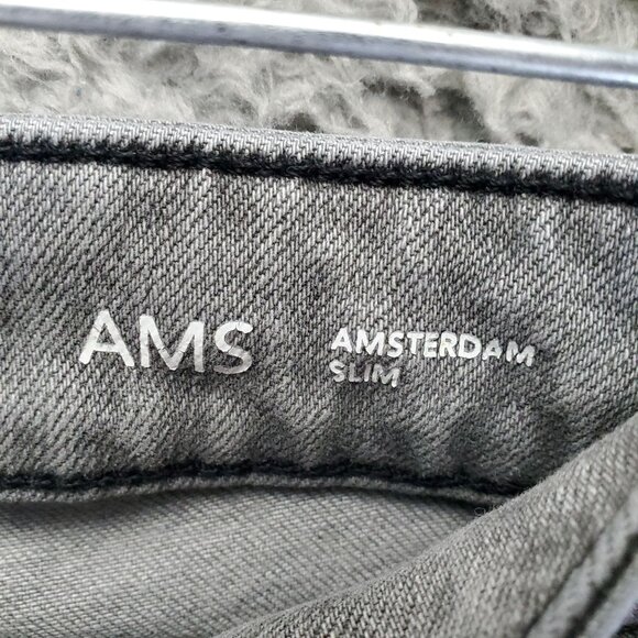 Warp + Weft Jeans Mens 31x30 Grey AMS Amsterdam Slim Stretch Denim - Picture 2 of 12